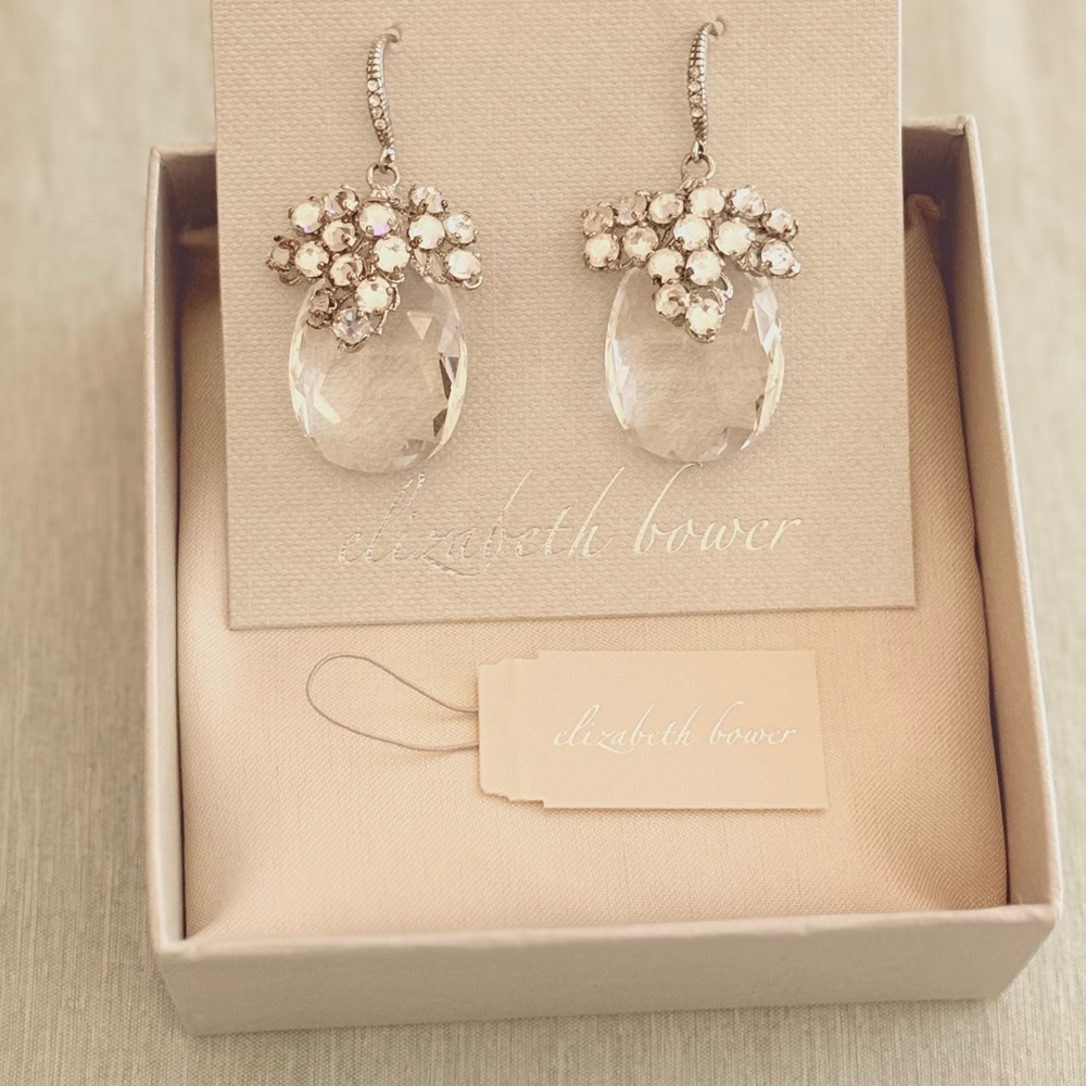 Silver Crystal Drop Earrings
